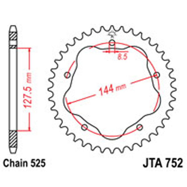 JT JT Rear Sprockets R/W 752-39SC Alloy Ducati